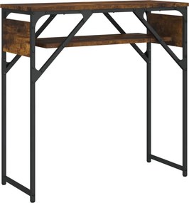 vidaXL Τραπέζι Κονσόλα με Ράφι Καπνιστή Δρυς 75x30x75 εκ. Επεξ. Ξύλο