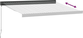 vidaXL Τέντα Πτυσσόμενη Ανθρακί και Λευκή 3,5x2,5μ. Ύφασμα / Αλουμίνιο