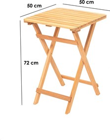 Τραπέζι Κήπου Καφέ GRAFRON 50x50x72