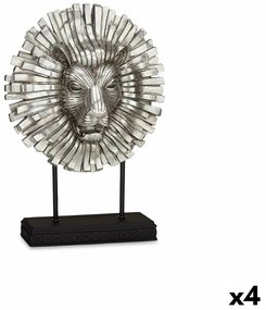 Διακοσμητική Φιγούρα Gift Decor Ασημί Λέων 28 x 38,5 x 11,5 cm (4 Μονάδες)