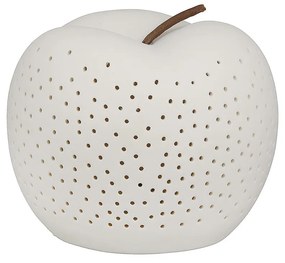 Διακοσμητικό ArteLibre Μήλο Φωτιζόμενο LED Λευκό Κεραμικό 12cm