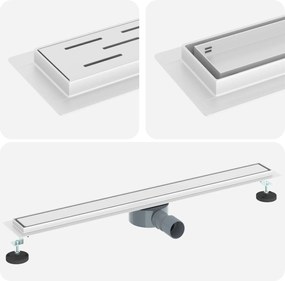 vidaXL Σιφόνι ντους 2-σε-1 με 360° σιφόνι Ασημί 80 cm