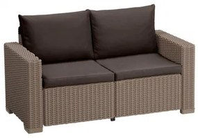 Allibert Καναπές Διθέσιος California Πολυπροπυλένιο Wicker/ Καφέ 141x68x72cm BEST-21071354