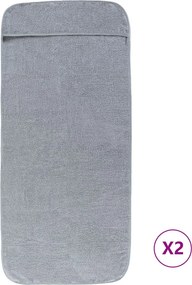 vidaXL Πετσέτες Θαλάσσης 2 τεμ. Γκρι 75 x 200 εκ. Ύφασμα 400 GSM
