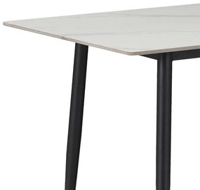 Τραπεζαρία Azori-Gustas pakoworld σετ 5τεμ sintered stone-μαύρο-ανθρακί 120x60x75εκ