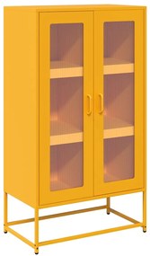 vidaXL Highboard Μουστάρδα κίτρινη 68x39x123 cm Χάλυβας