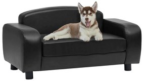 Καναπές-Κρεβάτι Σκύλου Μαύρος 80x50x40 εκ. από Συνθετικό Δέρμα
