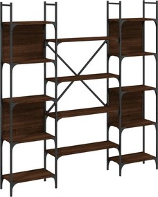 vidaXL Βιβλιοθήκη Καφέ Δρυς 155,5x24x166,5 εκ. Επεξεργασμένο Ξύλο