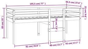 ΚΡΕΒΑΤΙ ΥΠΕΡΥΨΩΜΕΝΟ ΚΑΦΕ ΚΕΡΙΟΥ 90X190ΕΚ. ΑΠΟ ΜΑΣΙΦ ΞΥΛΟ ΠΕΥΚΟΥ 844483