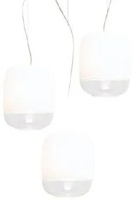 Κρεμαστό Φωτιστικό Οροφής 3xLED 4,8W Dimmable Triac Φυσητό Γυαλί Μεταλιζέ Gong S1 3R Prandina-1A63004513001-Λευκό 1A63004513001