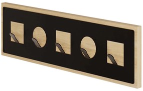 Κρεμάστρα Τοίχου 5 Θέσεων Icon 855DTE5122 54,2x2x16cm Black-Oak Hanah Home Μοριοσανίδα, Μέταλλο
