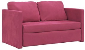 Καναπές-Κρεβάτι Δαπέδου 2 σε 1 Μπορντό 122x204x55εκ. Βελούδινος - Κόκκινο