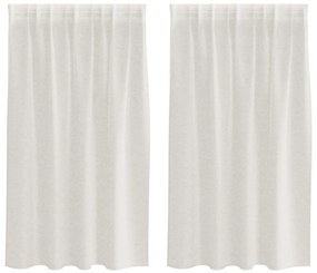 vidaXL Κουρτίνες με κουρτίνες 2 pcs Κρεμ 140x140εκ Πολυεστέρας