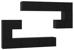 vidaXL Σετ επίπλου τηλεόρασης 10 pcs Μαύρη δρυς 60 x 30 x 30 cm