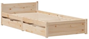 vidaXL Σκελετός Κρεβατιού Χωρίς Στρώμα 100x200 εκ. Μασίφ Πεύκο