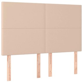 Κρεβάτι Boxspring με Στρώμα Καπουτσίνο 140x190εκ.από Συνθ.Δέρμα - Καφέ