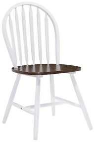 SALLY Καρέκλα Άσπρο - Καρυδί 44x51x93cm Ε7080,5