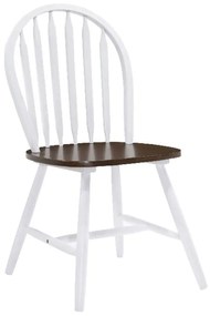 SALLY Καρέκλα Άσπρο - Καρυδί  44x51x93cm [-Καρυδί/Άσπρο-] [-Ξύλο-] Ε7080,5