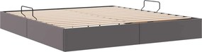 vidaXL Κρεβάτι Οθωμανικού Τύπου Γκρι 160 x 200 cm Τεχνητό Δέρμα