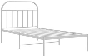 vidaXL Πλαίσιο Κρεβατιού με Κεφαλάρι Λευκό 100x190 εκ. Μεταλλικό