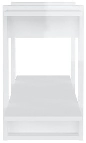 Βιβλιοθήκη Ραφιέρα Γυαλ. Λευκό 100x30x51 εκ. Επεξεργασμένο Ξύλο - Λευκό