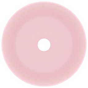 vidaXL Νιπτήρας Πολυτελής Στρογγυλός Ροζ Ματ 40 x 15 εκ. Κεραμικός