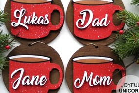 Intra απο ξύλο plywood Χρώμα wenge 3mm-4mm πάχος - Οικογενειακό Χριστουγεννιάτικο Στολίδι Δίασταση 6x6 cm INTRAFABR-118350489