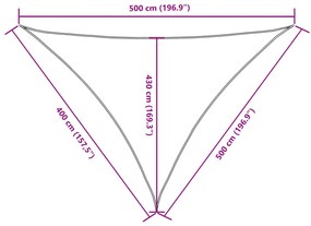 Πανί Σκίασης Τρίγωνο Κρεμ 4 x 5 x 5 μ. από Ύφασμα Oxford - Κρεμ