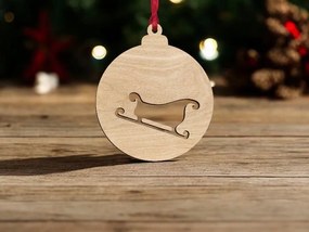 Σετ των 3 Intra απο ξύλο plywood 3mm-4mm πάχος – Μπιχλιμπίδι με έλκηθρο Άγιου Βασίλη 15x15 cm INTRAVECTRY-MY549936