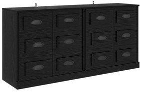 vidaXL Παραδοσιακά Πλευρικά Έπιπλα με συρτάρι 2 pcs Μαύρη Οξυά