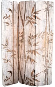 Παραβάν Δερματίνης Με Bamboo Καφέ 120x2,5x180εκ. Royal Art INX4/1039