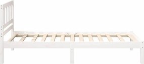 vidaXL Σκελετός Κρεβατιού Λευκό 75 x 190 cm Στερεά ξυλεία πεύκου