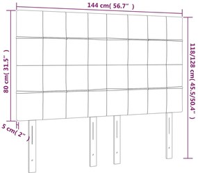 vidaXL Κεφαλάρι Κρεβατιού LED Κρεμ 144x5x118/128 εκ. Υφασμάτινο