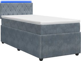 vidaXL Κρεβάτι box spring με στρώμα Σκούρο Γκρι 80 x 200 cm Βελούδο