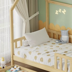 Παιδικό Κρεβάτι με Συρτάρια PHYLLIS τύπου MONTESSORI σε Φυσικό 196x97x161Υεκ. 196x97x161 εκ.