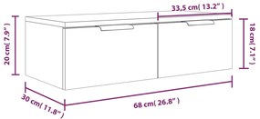 ΝΤΟΥΛΑΠΙΑ ΤΟΙΧΟΥ 2 ΤΕΜ. ΓΚΡΙ SONOMA 68 X 30 X 20 ΕΚ. ΕΠ. ΞΥΛΟ 3115898