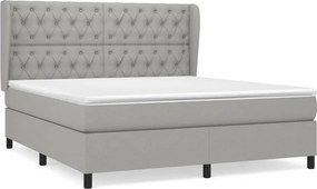 vidaXL Κρεβάτι Boxspring με Στρώμα Αν. Πράσινο 160x200εκ Υφασμάτινο