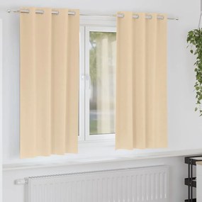 vidaXL Κουρτίνες με κουρτίνες 2 pcs Κρεμ Πολυεστέρας
