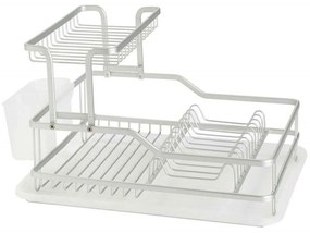 Πιατοθήκη Διώροφη Modern AH-CC73028 42,5x32x24,5cm Silver Andrea House Aluminium, Plastic