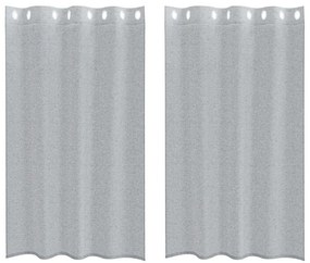 vidaXL Κουρτίνες με κουρτίνες 2 pcs Σκούρο γκρι 140x175cm Πολυεστέρας