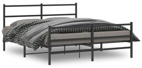 Πλαίσιο Κρεβατιού με Κεφαλάρι/Ποδαρικό Μαύρο 160x200εκ. Μέταλλο