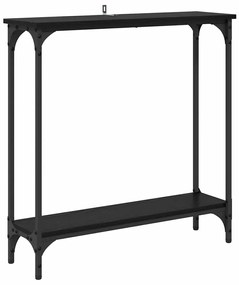vidaXL Τραπέζι κονσόλας με ράφι Μαύρη Οξυά 75 x 22,5 x 75 εκ