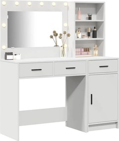 vidaXL Τραπέζι περιποίησης με συρτάρι 2 pcs Λευκό Επεξεργασμένο ξύλο