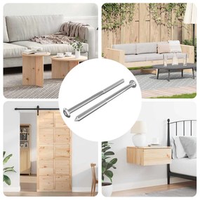 vidaXL Βίδες επίπλων 2 pcs Ασημί M6 x 100 χιλ. Ατσάλι