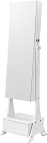 VEVOR Mirror Jewelry Cabinet Standing Mirror with Storage Full Length White