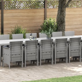 vidaXL Σετ Τραπεζαρίας Κήπου 17 pcs Ανοιχτό γκρι 16-άτομα