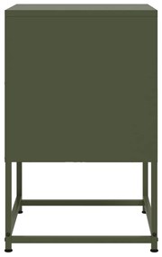vidaXL Κομοδίνα 2 τεμ. Πράσινο Λαδί 36x39x60,5 εκ. από Χάλυβα