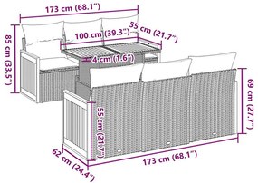 Σαλόνι Κήπου Σετ 7 τεμ Μπεζ Συνθετικό Ρατάν με Μαξιλάρια Ακακία - Μπεζ