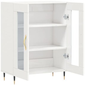 vidaXL Ντουλάπι Γυαλιστερό Λευκό 69,5x34x90 εκ. Επεξεργασμένο Ξύλο