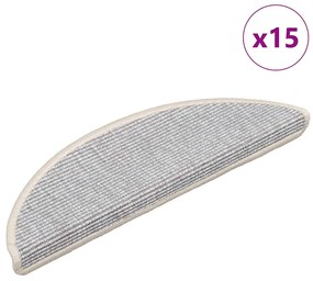 vidaXL Πατάκια Σκάλας Αυτοκόλλητα 15 τεμ. Ασημί 56x17x3 εκ.